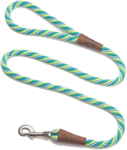 Mendota Pet Snap Leash - British-Style Braided Dog Lead, Made in The USA - Seafoam, 1/2 in x 4 ft - for Large Breeds