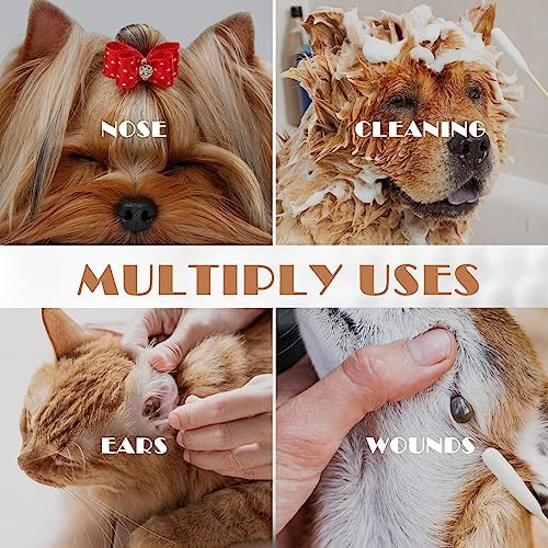 Sweetude 500 Pcs 6 Inch Dog Ear Cotton Swabs Long Cotton Swabs Pet Cotton Swabs Pets Ear Cleaner Swabs with Long Bamboo Handle for Dogs Cats Ear Cleaning Supply for Puppies and Pets - Image 4
