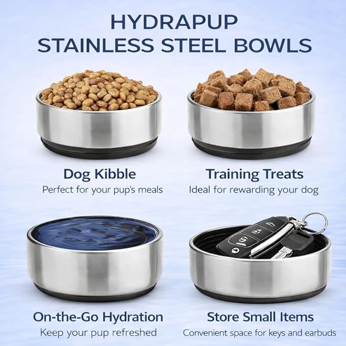 32oz Insulated Water Bottle with Dog Bowls – Human & Pet Shared Use, Stainless Steel Leakproof Travel Bottle (Sand Beige)