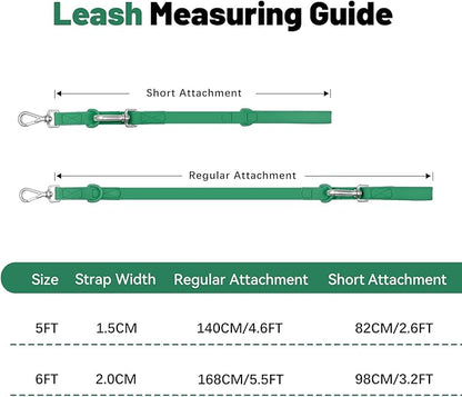 Waterproof Dog Leash with Poop Bag Holder, 5FT/6FT Adjustable Length with 2 Swivel Hooks, Odor-Free & Easy-Clean Dog Lead for Large Medium Small Dogs