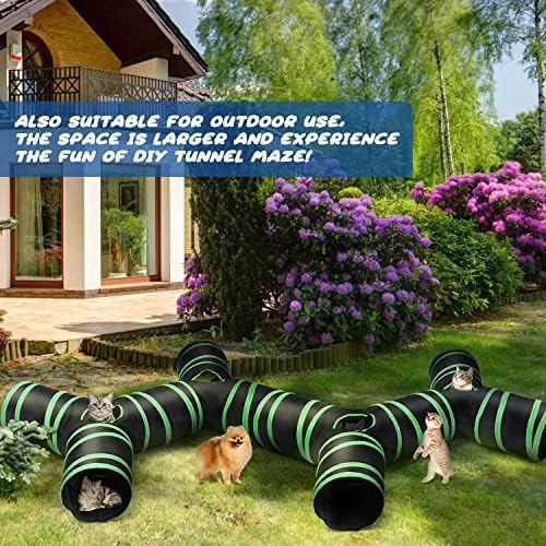 Upgraded Cat Tunnel Bone-Type, 4 Way Collapsible Cat Playhouse Pet Play Tunnel Tube with Storage Bag for Cats, Puppy, Rabbits, Ferret, Guinea Pig, Indoor and Outdoor Use - Image 7