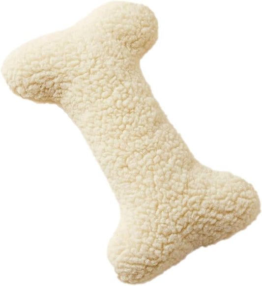 Pet Lou 16 Inch Fleece Bone Dog Toy, Durable Plush Chew Toy with Multi-Squeakers & Grunts, Interactive Chew Toy for All Dog Breeds