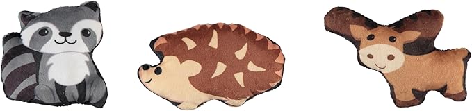 Cudlie 3 Pack Plush Dog Chew Toys – Soft Squeaky Puppy Toys for Small Dogs– 4" Durable, Cute & Safe Pet Toy Gift Set (Food, Fruit, Farm, Zoo & Safari Animal Themes)