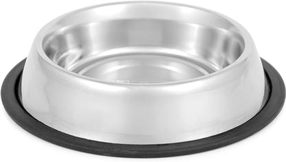 QT Dog Non-Tip Anti-Skid Stainless Steel Bowl, 1 Pint