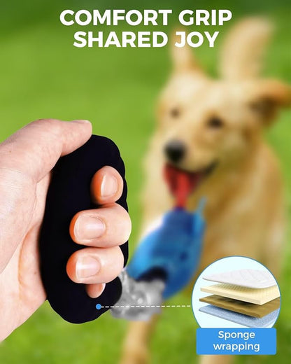 LISPOO Squeaky Tug-of-War Rope Toy for Small & Medium Dogs - Steel Handle & Stump Tether with Interactive Squeaker, Bite-Friendly Chewable Pull Game for Indoor/Outdoor Pet Training Playtime