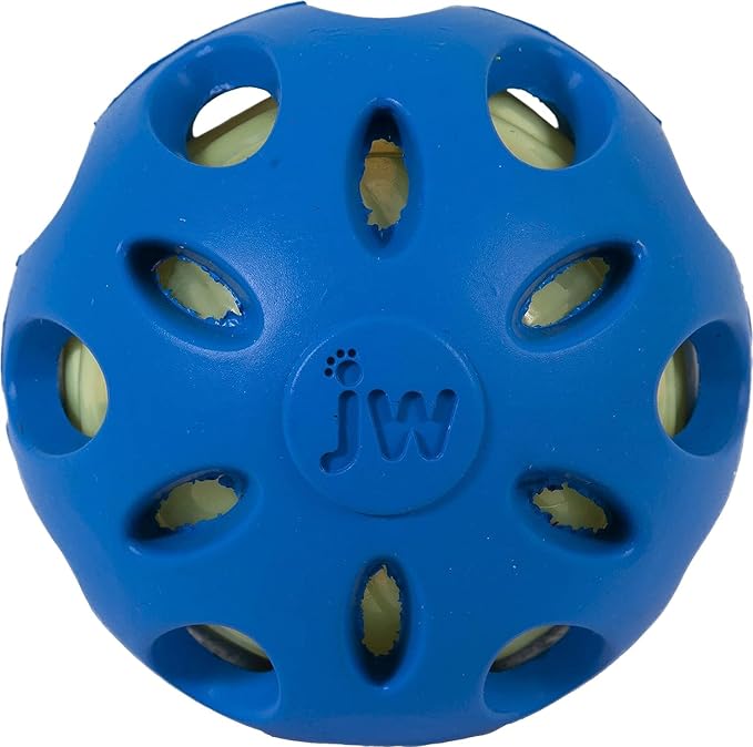 JW Pet Crackle Heads Ball Dog Toy [Set of 3] Size: Medium (8" H x 3" W x 3" L), Color: Green