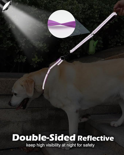 Joytale Strong Short Dog Leash 18 Inch, 1.2 Inch Wide, Heavy Duty, Padded Handle for Traffic Control, Reflective Leash for Medium and Large Dogs Walking Training, Purple