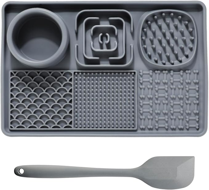 Slow Feeder Dog Bowls Silicone Bowl with Non-Slip Rubber Base Lick Mat for Dogs Snuffle Mat for Pet Smell Training Interactive Sniff Mat for Slow Eating