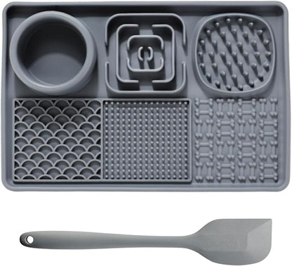 Slow Feeder Dog Bowls Silicone Bowl with Non-Slip Rubber Base Lick Mat for Dogs Snuffle Mat for Pet Smell Training Interactive Sniff Mat for Slow Eating