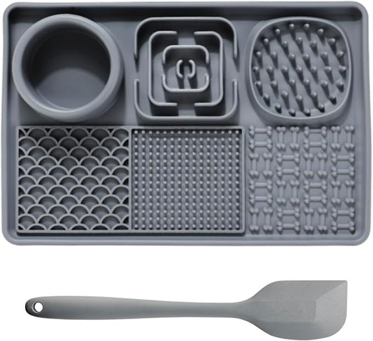 Slow Feeder Dog Bowls Silicone Bowl with Non-Slip Rubber Base Lick Mat for Dogs Snuffle Mat for Pet Smell Training Interactive Sniff Mat for Slow Eating
