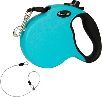 13Ft Chew Proof Retractable Dog Leash Anti-Chewing Wire Ropes Hands-Free Adjustable Safety Lock Durable Nylon Belt for Small Dogs Blue S