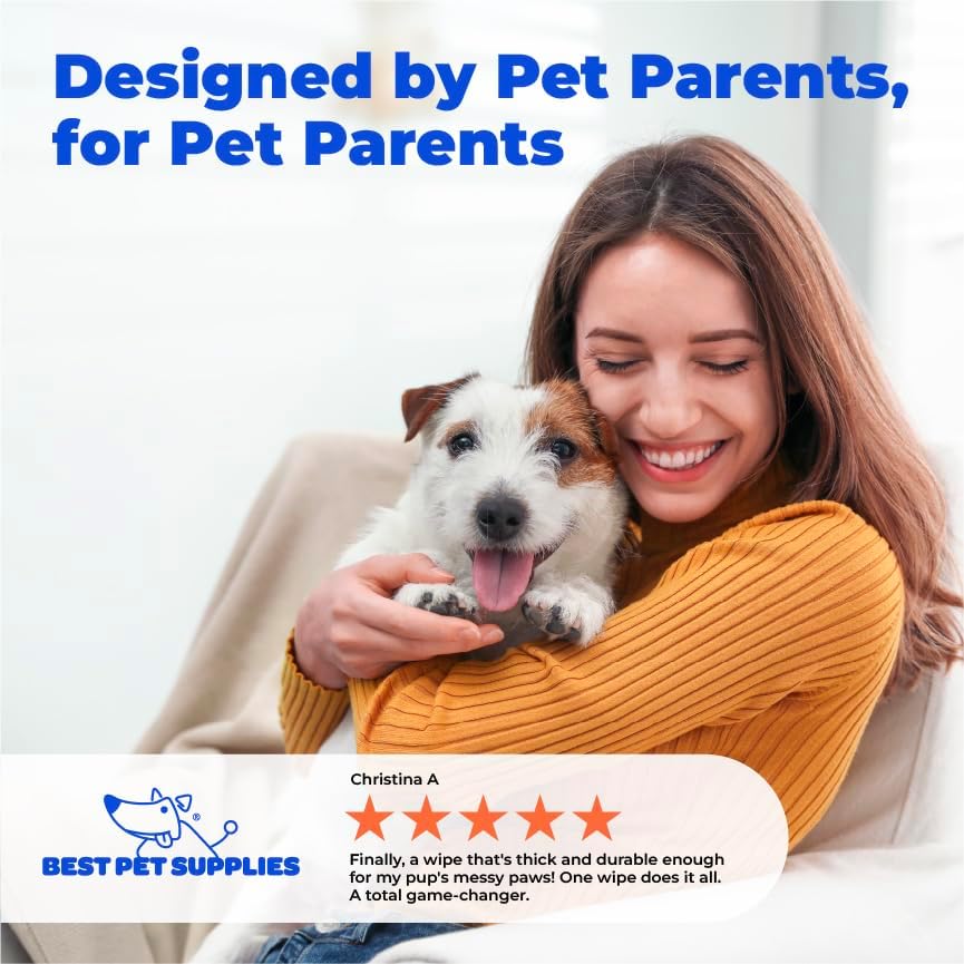 Best Pet Supplies Cleaning Dog Wipes - Refreshing Cucumber, 100 Count - Image 7