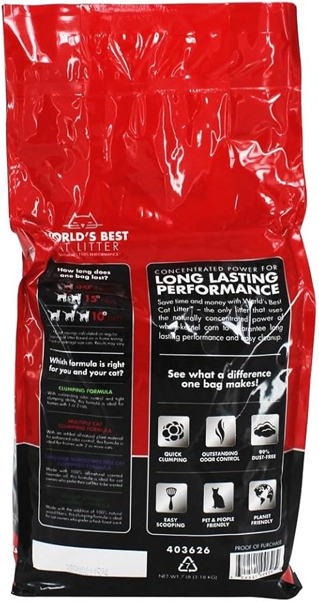 World's Best Cat Litter, Multiple Cat Clumping Formula, 7 lbs.