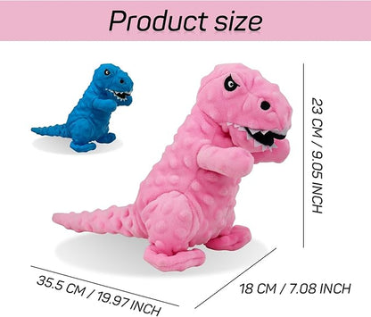 Andiker Dog Squeaky Toys, 8.66 in Plush Dogs Toy Soft Dogs Chew Toys in Dinosaur Shape for Chewing Biting Stuffed Dog Toys with a 3.93 in Squeaker and Crinkle Paper for All Puppy (Green)