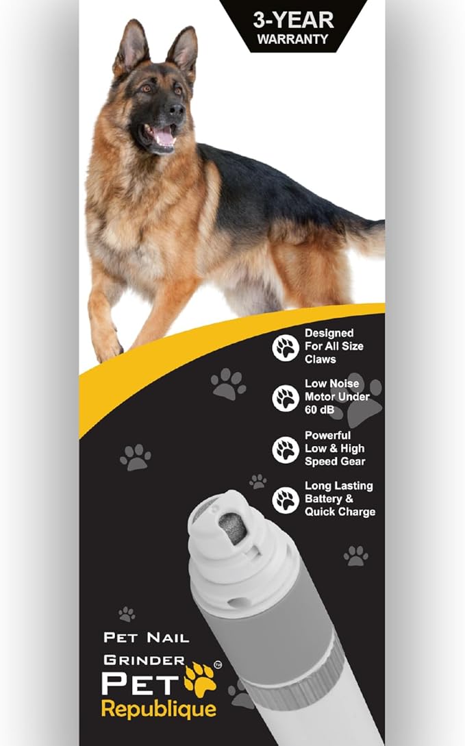 Pet Republique Dog Nail Grinder and Nail Clippers Series Size Option Dogs: Small, Medium, Large Dogs – Dog Claw Trimmer Kit (Clippers+Grinder, Large)