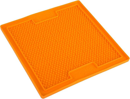 LickiMat Classic Soother Slow Feeder for Dogs Lick Mat Boredom Anxiety Reducer Perfect for Food Treats Yogurt Liquid Food Peanut Butter Fun Alternative to a Slow Feed Dog Bowl, Orange
