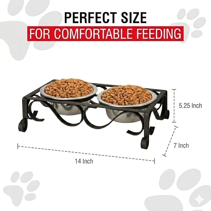 Loving Pets Elevated Dog Bowls – Raised Stainless Steel Dog Bowls with Steel Stand – Non-Skid, No Spill Feeder for Small, Medium & Large Dogs – Easy to Clean, Durable Raised Dog Feeding Station