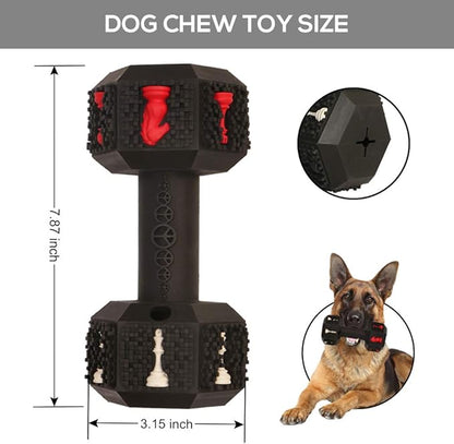 Dog Chew Toys for Aggressive Chewers Indestructible Dog Toys Tough Natural Rubber Dumbbell Toy for Small Medium Large Dogs XLarge Black