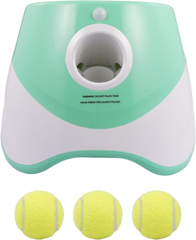 Automatic Dog Ball Launcher - Automatic Toys With Adjustable Reach,Pet Ball Throwing Machine - For Puppies Small Medium Large Breeds Indoor Garden Yard E