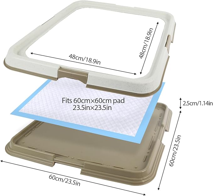 PAWISE Dog Training Pee Pad Holder Tray, Indoor Puppy Potty Pee Pad Floor Tray Dog Toilet, 24''X24', Large