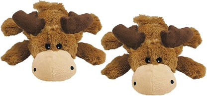 KONG Cozie Plush Dog Toys 2 Pack – Durable & Soft Squeaky Toys for Medium Dogs – Assorted Animal Characters (Marvin The Moose)