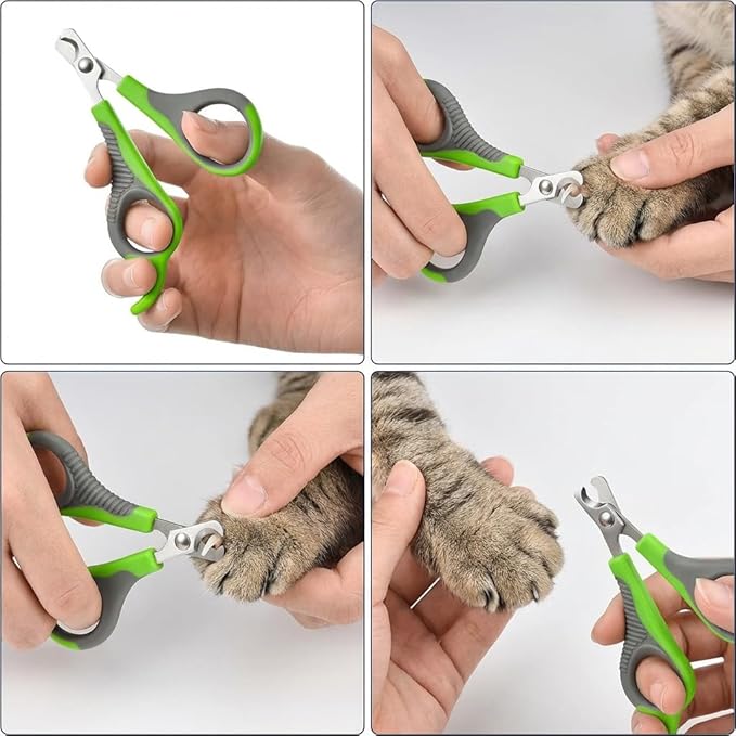WePet Pet Nail Clippers U07.2, Professional Claw Trimmer, Scissor for Cats, Puppies, Kittens, Hamsters, Rabbits and Small Animals, Sharp, Safe, Small, Green/Grey