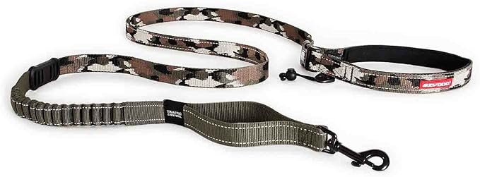 EzyDog Road Runner Hands Free Dog Leash – Waist Leash for Dog Walking, Jogging and Running with Zero Shock Bungee, Reflective Stitching, and Adjustable Waist (Green Camo)