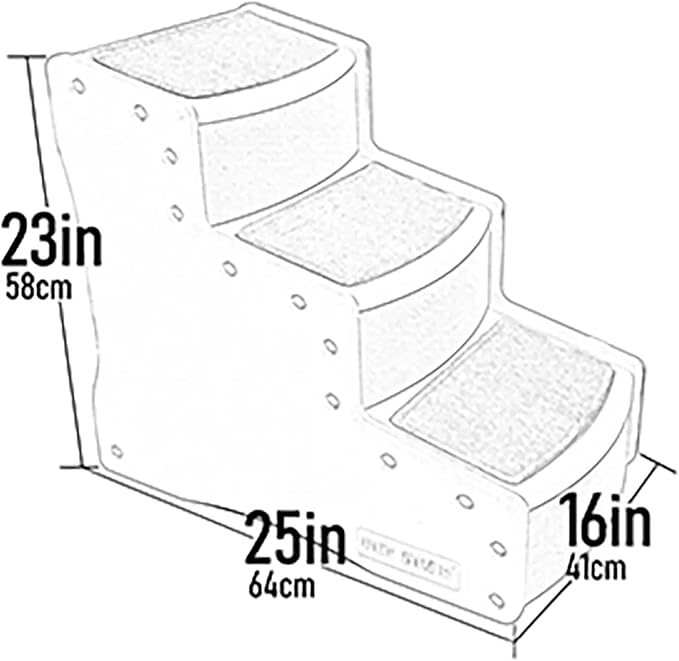 Pet Gear Easy Step III Pet Stairs, 3 Step for Cats/Dogs, Removable Washable Carpet Treads, for Pets Up to 150lbs, No Tools Required, Available in 9 Colors, Espresso