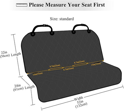 VIVAGLORY Dog Seat Cover Quickcover Seat Protector for Dog, Backseat Cover for Car, Back Rear Backseat Bench Protector, Standard, Black