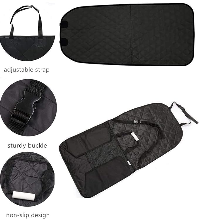 Front Pet Seat Cover Protector for Dogs Cats Car Nonslip Scratchproof Waterproof Washable Pets Front Seats Covers for Cars Trucks SUVs Vans (Black)