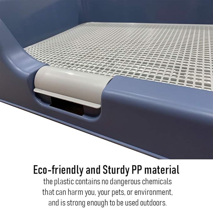 PS KOREA] Indoor Dog Potty Tray - with Protection Wall Every Side for No Leak, Spill, Accident - Keep Paws Dry and Floors Clean (Wine)