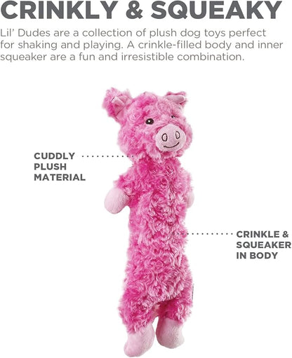 Outward Hound by Charming Pet Lil' Dudes Pig Plush Squeaky Dog Toy