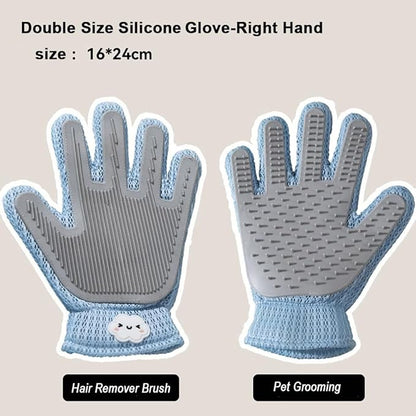 Cool Lemon 2 in 1 Pet Grooming Gloves for Dogs & Cats, Pet Fur Remover Glove, Grooming Brush for Shedding, Massage, Hair Remover Mitt, Fur Cleaner for Couch, Clothes,Carpet -1 Piece