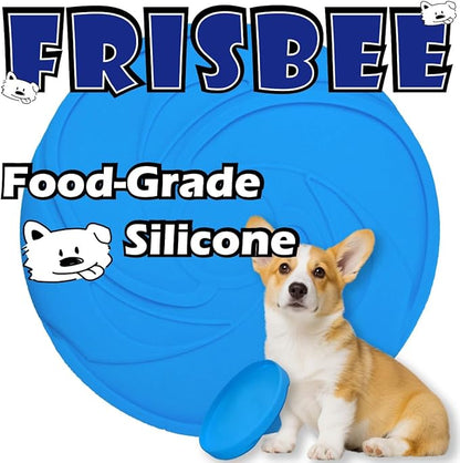 AMAZING TOYZ Dog Flying Discs, 2 Pack Dog Frisbee Toys, Soft Rubber Interactive Fetch Toy for Small Medium Large Dogs - Safe for Teeth & Aggressive Chewers, 7.87 Inch