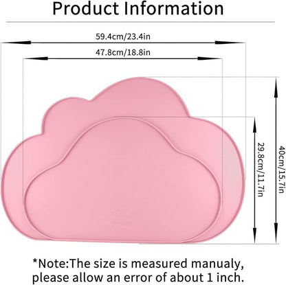 Ptlom Silicone Pet Feeding Mat for Dogs and Cats, High-Lips Pet Placemat Non-Slip Waterproof Bowl Mats Prevent Food and Water Overflow, Puppy Dish Tray Mat Suitable for Small Medium Large Pets, Pink