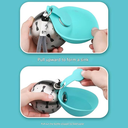 2-in-1 Portable Tumbler for Dogs, Leak-Proof Stainless Steel Dog Water Bottle with Foldable Silicone Bowl, Compact Travel Dispenser for Walking, Hiking & Small Dogs (#2)
