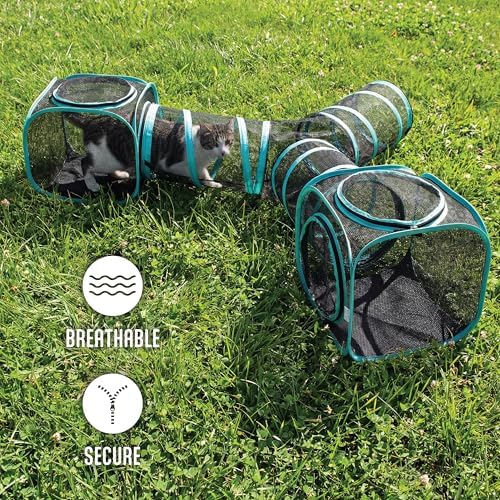 Kitty City Outdoor Catio Furniture and Play Kits for Cats, Three Way Tunnel - Image 3