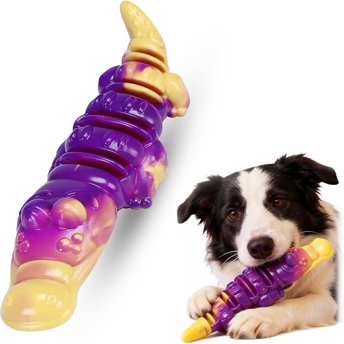 Indestructible Dog Toys for Aggressive Chewers, Tough Dog Toys for Large Dogs, Durable Dog Chew Toys to Keep Them Busy, Interactive Aggressive Chew Toys for Medium Dogs, Beef Flavor (A-Crocodile)