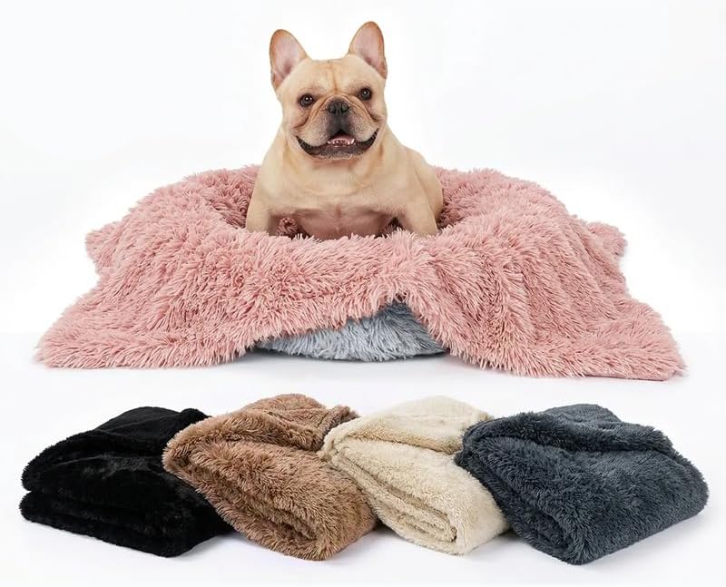 Waterproof Dog Blanket Pet Throw Blankets Fluffy Long Faux Fur Reversible Puppy Blankets 85x57in Furniture Protector Cover for Sofa Bed Couch Bed Cover Washable for Dogs Cats (Pink XL) - Image 6