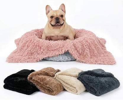Waterproof Dog Blanket Pet Throw Blankets Fluffy Long Faux Fur Reversible Puppy Blankets 85x57in Furniture Protector Cover for Sofa Bed Couch Bed Cover Washable for Dogs Cats (Pink XL) - Image 6