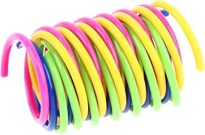 Cat Spiral 60 Pcs in Pack Colorful Springs Toys, Bouncy Coils for All Cat Breeds to Bite, Swat & Chase, Keeps Cats Entertained for Hours, 3 inches Long, Multi Colors Spring Toy