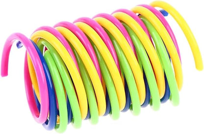 Cat Spiral 60 Pcs in Pack Colorful Springs Toys, Bouncy Coils for All Cat Breeds to Bite, Swat & Chase, Keeps Cats Entertained for Hours, 3 inches Long, Multi Colors Spring Toy