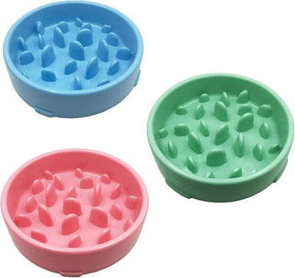 WenYing Slow Feeder Puzzle Dog Bowls, Interactive Bloat Stop Busy Bowl, Food Water Fun Feeding, Non-Slip Anti Choke Healthy Diet Bowls (Blue 3)