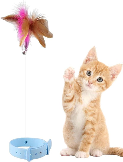 Interactive Wand Toy - Cat Teaser Plaything, Suction Cup Feather Wire Teaser | Flexible Cat Wand with Colorful Feathers for Active Kitten | Steel Wire Cat Toy for Exercising and Chasing Fun