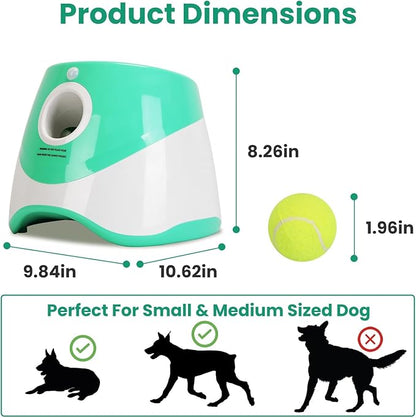 KOCASO Automatic Dog Ball Launcher with 6 Tennis Balls – 3 Adjustable Distance Settings, Interactive Fetch Machine for Small & Medium Dogs