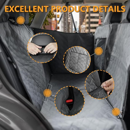 BEERTE Dog Car Seat Cover Fit for Toyota Corolla 2020-2026 Oxford Waterproof Scratchproof Dog Car Seat Cover for Back Seat Pet Seat Cover for Dogs Car Hammock with Mesh Window (Black Green)