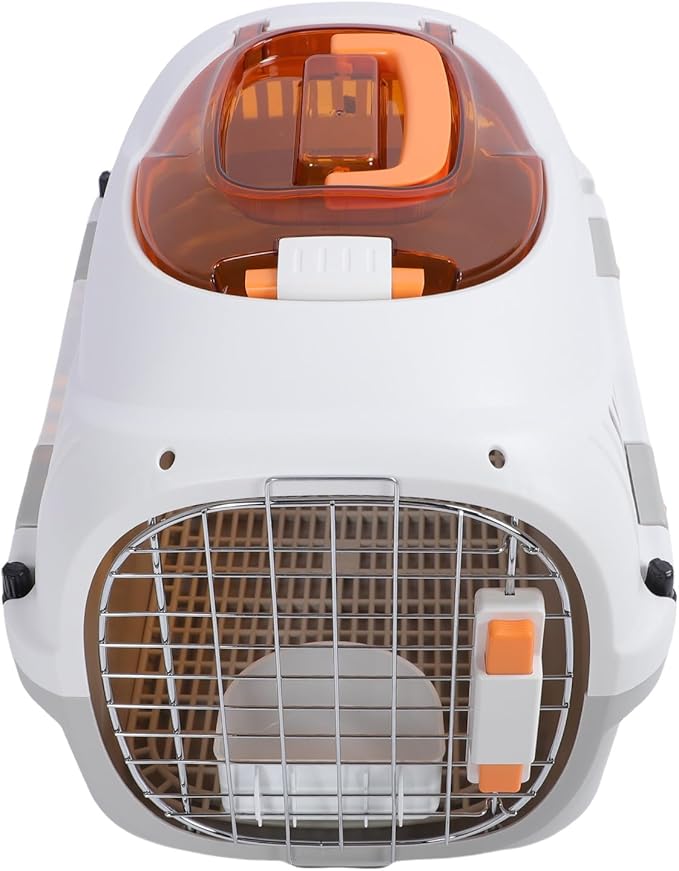 Hard Shell Plastic Pet Airline Crate, Travel Carrier for Cats and Dogs, Backpack Design Carrier with Secure Space, Meets Airline Regulations, Ideal for Outdoors Trip