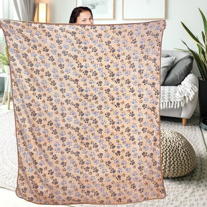 Dog Blankets for Large Dogs, 3 Pcs Dog Blanket Washable, Soft Fluffy Flannel Pet Blanket Mat Cover for Bed Couch, Cute Print Puppy Blanket 60" x 50" - Image 5