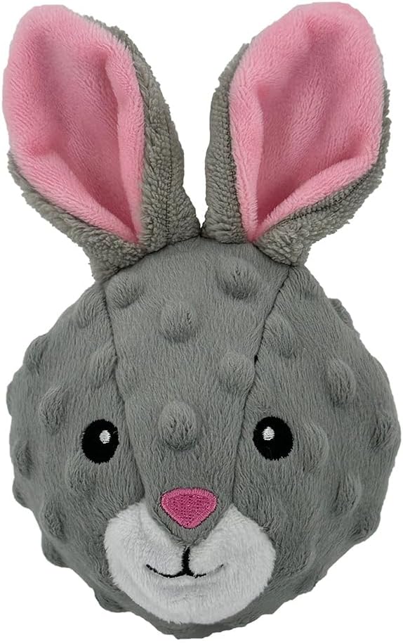 Pet Lou Rabbit EZ Squeaky Ball, Set of 2, 4-inch Width - Image 4