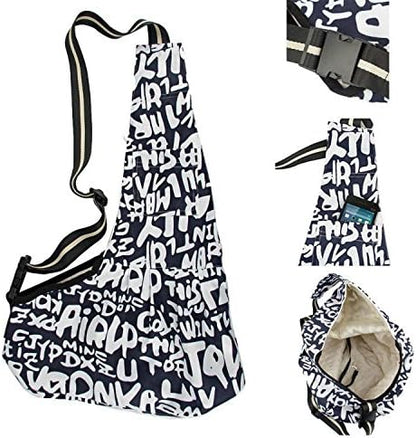 Pet Dog Puppy Cat Carrier Bag Oxford Cloth Sling Dog Doggy Cat Carrier Single Shoulder Bag-Medium,Blue Letter - Image 3
